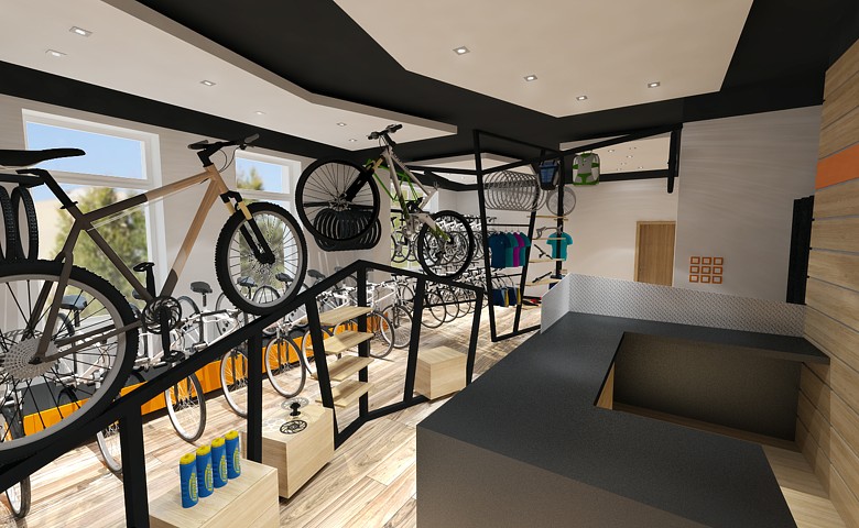 Predajňa bicyklov - vizualizácia