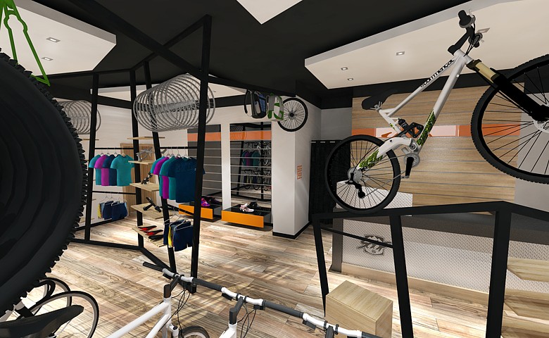 Predajňa bicyklov - vizualizácia
